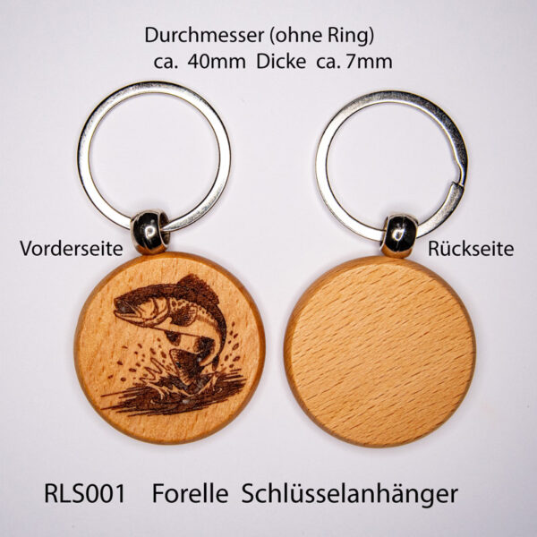RLS001   Forelle  Schlüsselanhänger Buche